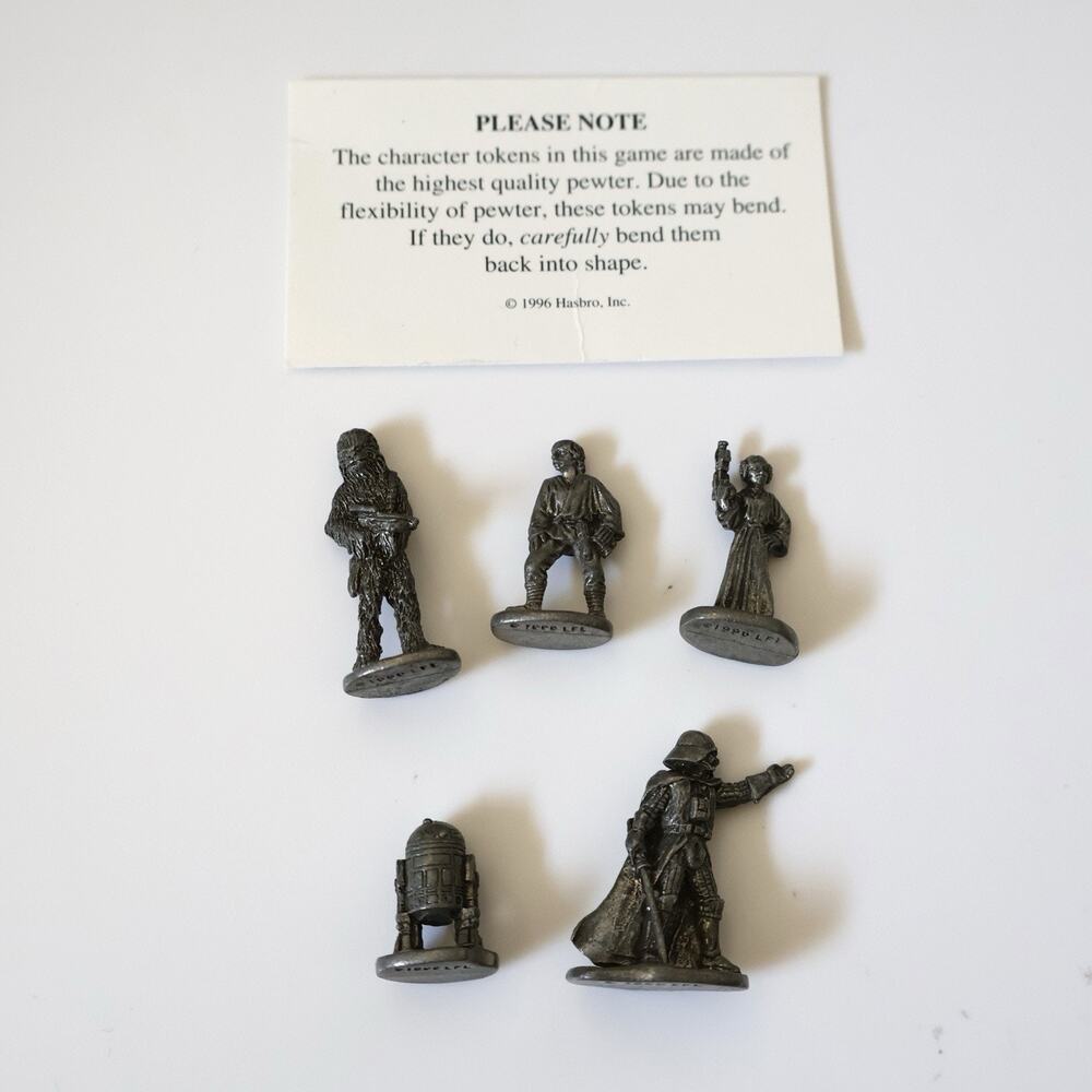 5 Vintage Star Wars Limited Collectors Edition Monopoly Pewter Tokens Pieces 90s